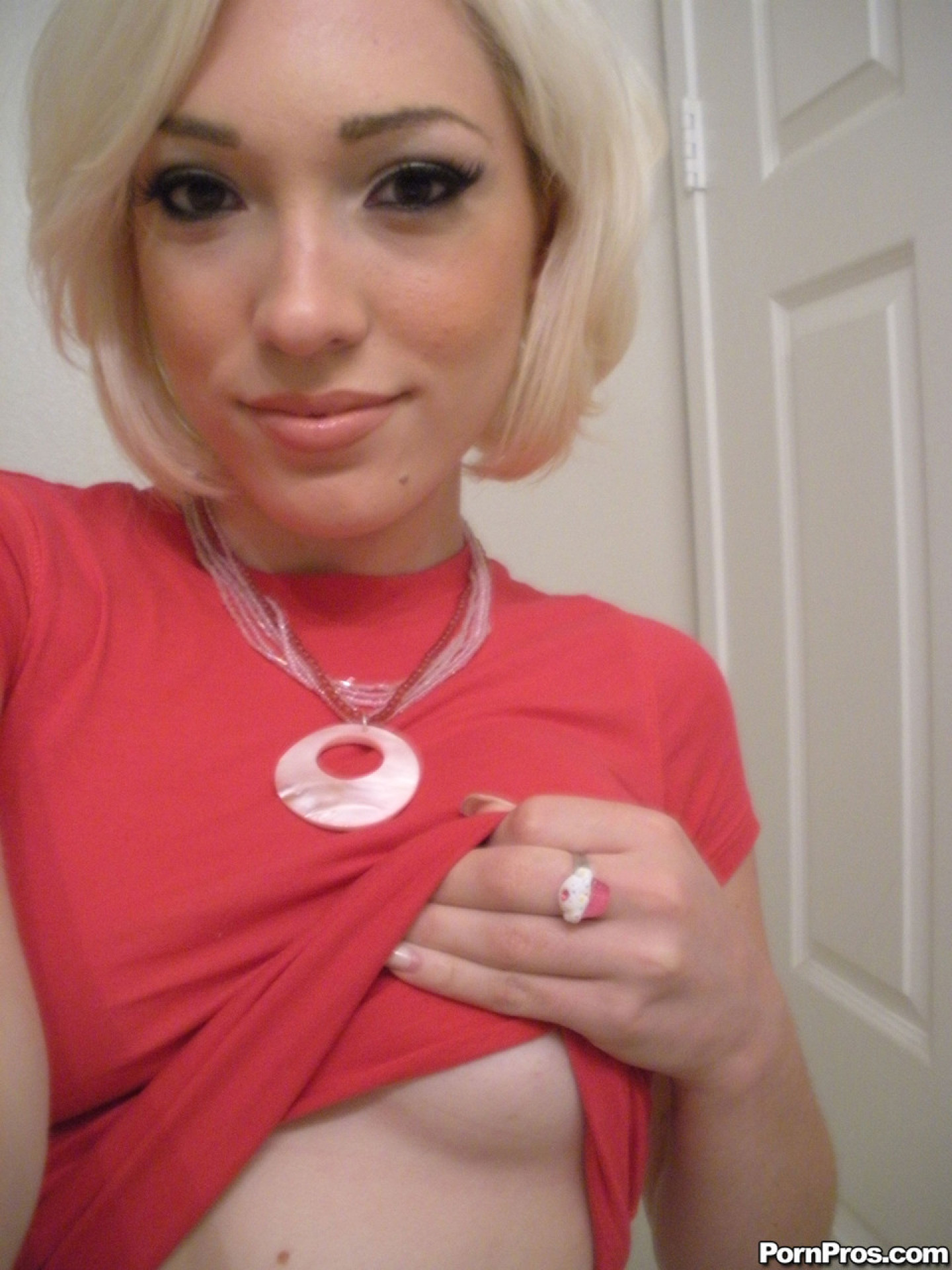 Gorgeous blonde American Lily Labeau takes selfies of her natural medium  tits - Pichunter